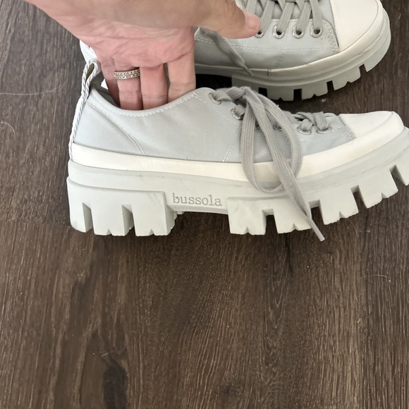 Bussola Callidora Sneakers Womens US Size 8 8.5 EU 39 Platform Shoes Light Gray - Picture 3 of 8